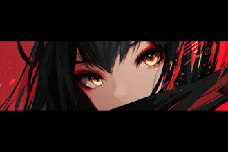 create custom anime eye banners for streamers, vtubers, social media platforms