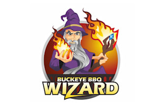 design motivation surprising BBQ wizard logo
