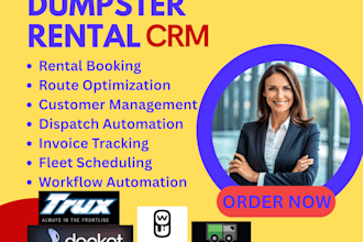 setup dumpster rental CRM docket wastebits trux cubic junk removal servicecore