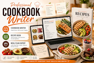 cookbook ghostwriter recipe book writer meal plan nutritionist cookbook writer