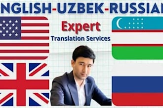 do professional translation between english russian and uzbek