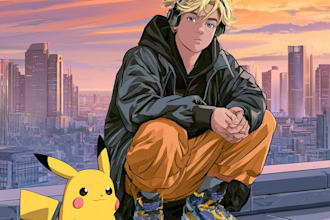 make you a cartoon anime cover art