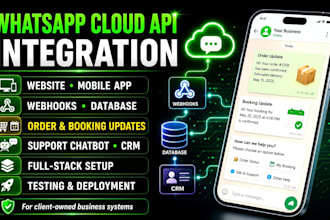 integrate whatsapp cloud API with your website or mobile app chatbot automation