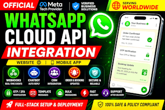 integrate whatsapp cloud API with your website or mobile app chatbot automation