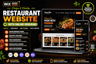 build italian wix restuarant website and food website with online menu using wix