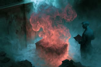 design a terrifying horror book cover illustration
