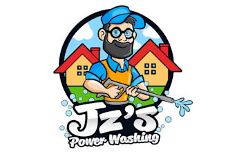 design a cartoon super logo for an pressure washing business