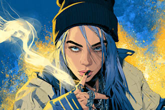 draw digital illustration for your album cover