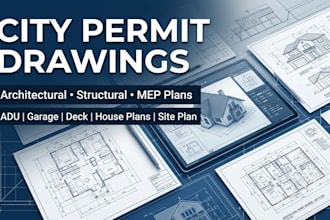 create city permit drawings floor plans adu garage deck shed plans and site plan