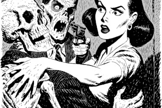 draw noir, horror and dark comic book art and illustrations
