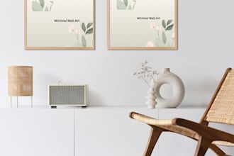 create printable botanical wall art for etsy and home decor