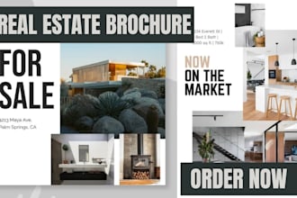 design a real estate brochure that attracts buyers and sells properties