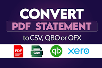 convert pdf statement to csv or qbo or ofx