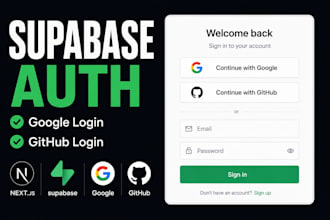integrate supabase auth, google login, github oauth in nextjs