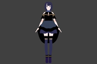 create a 3d anime character model for games and animation