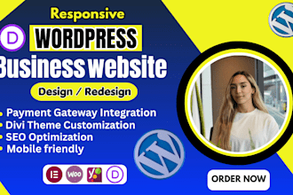 build a custom divi business website with  SEO setup