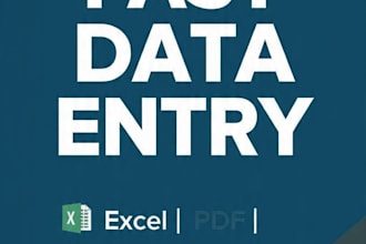 do fast and accurate data entry, excel and admin work