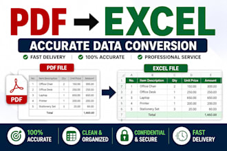 convert invoices, bank statements and PDF reports to excel