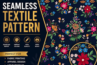 create seamless textile pattern designs for fabric printing