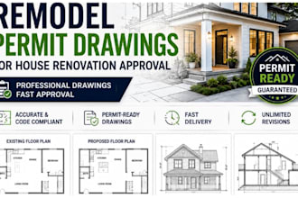create remodel permit drawings for house renovation approval