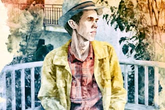 paint a portrait in traditional watercolor technique