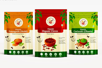 do premium product label, box package, pouch bag design for brand