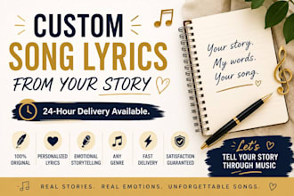 write professional custom song lyrics from your story