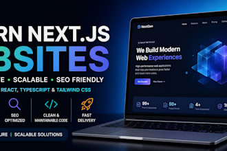 develop a modern nextjs website with react and typescript