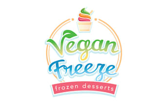 design monogram vegan frozen yogurt logo