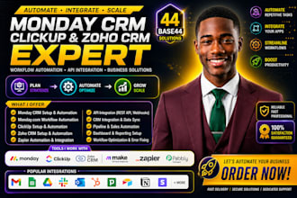 monday crm monday com clickup monday automation zoho crm zapier api integration