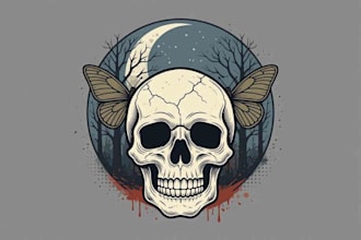 create t shirt illustration horror theme