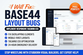 fix base44 layout bugs and implement responsive tailwind css supabase vibecoding