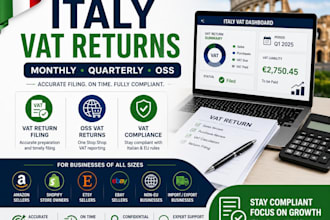 file italy vat return and prepare monthly, quarterly and oss vat return