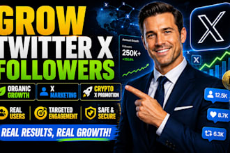 grow twitter x followers organic growth x marketing crypto x promotion