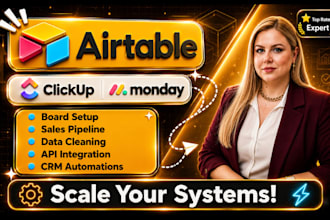 setup airtable clickup monday crm expert smartsheet trello workflow automation