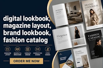 design magazine layout, catalog, booklet, brochure,