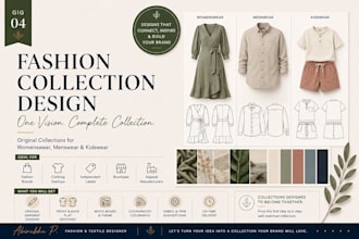 design fashion collections for menswear, womenswear and kidswear