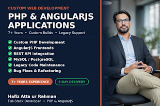 build or maintain custom PHP and angularjs applications