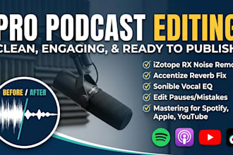 edit, clean, and master your podcast for spotify and youtube