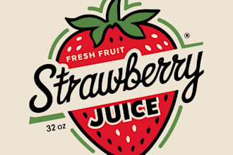 design a professional strawberry logo for your food or fruit brand