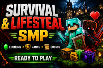 create a complete survival or lifesteal smp minecraft server