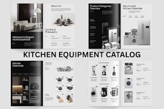 design sales catalog for commercial kitchenware product cabinet manufacturer