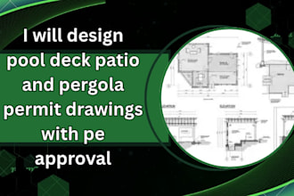 design pool deck patio and pergola permit drawings with pe approval