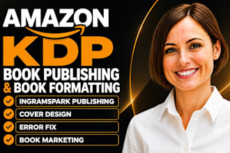 design amazon kdp book cover, interior layout, paperback formatting, publishing