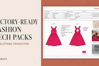 create a factory ready fashion tech pack for clothing production
