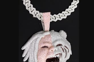 make diamond pendant,3d cad icebox chain,icebox pendant jewelry for 3d printing