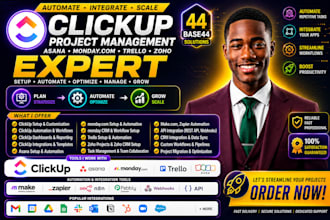 clickup project management clickup zoho crm  make automation zapier integration