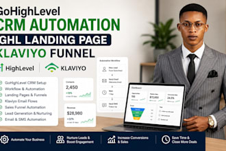 set up gohighlevel email automation, klaviyo flow, klaviyo sales funnel expert
