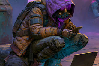 cyberpunk hacker character art