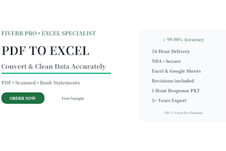 convert PDF to excel and clean the data accurately